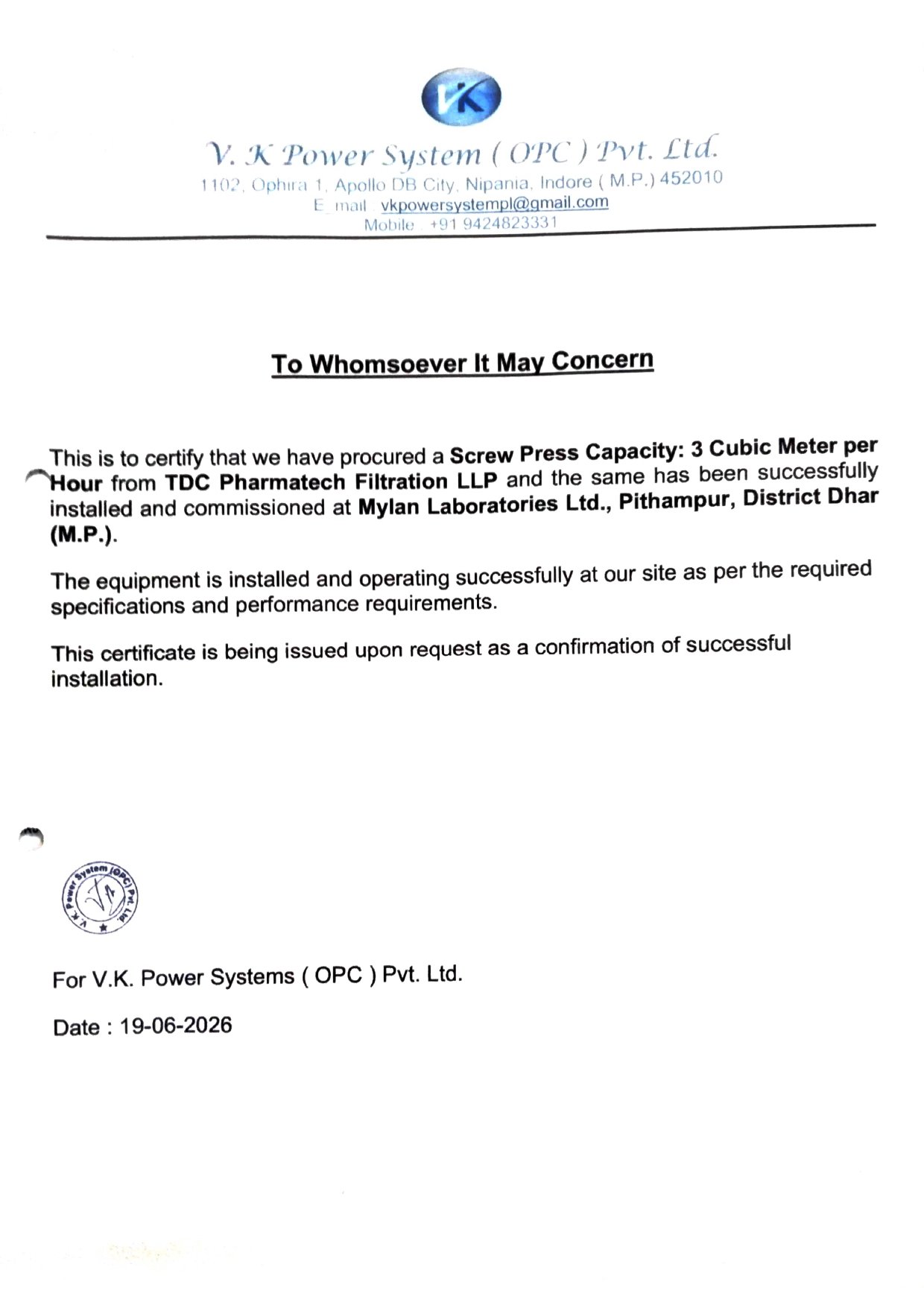 Certificate 9